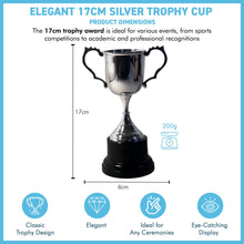 Load image into Gallery viewer, Elegant 18cm Silver Trophy Cup - Ideal Award for sports, competitions &amp; ceremonies
