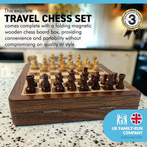 MAGNETIC WOODEN CHESS SET IN FOLDING CHESS BOARD BOX | Travel Games | Wooden Games | Travel Chess Set | Games | Board Games | Traditional Games |Strategic Games