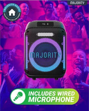 Load image into Gallery viewer, Refurbished Majority Pulse P1 𝗣𝗔𝗥𝗧𝗬 𝗞𝗔𝗥𝗔𝗢𝗞𝗘 𝗕𝗟𝗨𝗘𝗧𝗢𝗢𝗧𝗛 𝗦𝗣𝗘𝗔𝗞𝗘𝗥 with Big Sound and Smart LED Lights – Compact, Portable, Party-Ready Audio for Home, Outdoor, and Events
