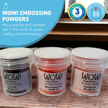 Load image into Gallery viewer, 3 x Wow! Embossing Powders 15ml | SHERBERT FIZZ, PLUM FIZZ AND MARSHMALL FIZZ - The Fizzy set
