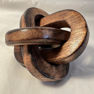 Rustic Wooden 3-Link Knot Ornament for Home Decor - Ideal for Living Room, Shelf & Coffee Table