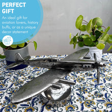 Load image into Gallery viewer, Cast Aluminium Spitfire Model Plane display model on stand with distressed silver finish
