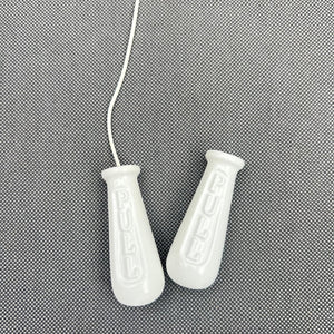 Pair of vintage Style White Powder-Coated Cast Metal Bathroom Light Switch Pulls