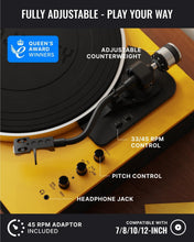 Load image into Gallery viewer, The Majority Folio Bluetooth Record Player – Yellow, Refurbished
