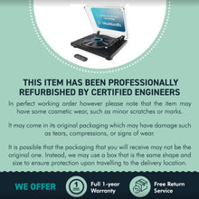 Load image into Gallery viewer, Refurbished Majority Auto FULLY AUTOMATIC RECORD PLAYER WITH BLUETOOTH OUTPUT 5.3 | USB Recording to USB Stick | Built-in Pre-Amplifier | Aluminium Platter | RCA Output | Slip mat &amp; Remote Control
