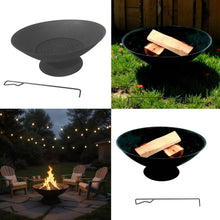 Load image into Gallery viewer, 𝗟𝗔𝗥𝗚𝗘 𝟱𝟲𝗖𝗠 𝗢𝗨𝗧𝗗𝗢𝗢𝗥 𝗙𝗜𝗥𝗘 𝗣𝗜𝗧 𝗕𝗢𝗪𝗟 – Round Steel Patio Firepit, Garden Heater &amp; Log Burner for 𝗪𝗢𝗢𝗗 𝗢𝗥 𝗖𝗛𝗔𝗥𝗖𝗢𝗔𝗟 – Ideal for Camping, BBQs &amp; Outdoor Evenings
