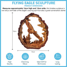 Load image into Gallery viewer, 𝗙𝗟𝗬𝗜𝗡𝗚 𝗘𝗔𝗚𝗟𝗘 𝗦𝗖𝗨𝗟𝗣𝗧𝗨𝗥𝗘, Resin Wood Effect Bird of Prey Figurine, Decorative Wildlife Ornament for Home &amp; Office

