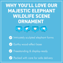 Load image into Gallery viewer, 𝗘𝗟𝗘𝗣𝗛𝗔𝗡𝗧 𝗢𝗥𝗡𝗔𝗠𝗘𝗡𝗧 – Resin Wood Effect Figurine, Wildlife Decor, Rustic Home Centrepiece, Collectible Gift for Living Room, Office, or Shelf
