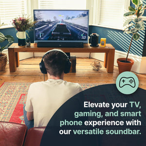 Majority BLUETOOTH SOUND BAR for TV | Built-in Subwoofer | 120 Watts 2.1 Channel Sound | RCA, Optical, and AUX Connection | Wall Mountable | Remote Control included Snowdon TV Soundbar