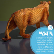 Load image into Gallery viewer, 𝗪𝗢𝗢𝗗𝗘𝗡 𝗘𝗙𝗙𝗘𝗖𝗧 𝗧𝗜𝗚𝗘𝗥 𝗢𝗥𝗡𝗔𝗠𝗘𝗡𝗧 | 𝟮𝟯𝗖𝗠 𝗫 𝟭𝟯𝗖𝗠 𝗫 𝟲𝗖𝗠 | Freestanding Home Decor | Tiger Gift | Animal Figure | Animal Gifting
