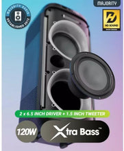 Load image into Gallery viewer, Refurbished Majority Pulse 2 Bluetooth Karaoke 𝗣𝗔𝗥𝗧𝗬 𝗦𝗣𝗘𝗔𝗞𝗘𝗥 with AI Smart Lights– Compact, Portable, Party-Ready Audio for Home, Outdoor, and Events
