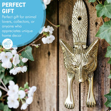Load image into Gallery viewer, Solid Brass Fox Door Knocker, Unique Fox Design, Handcrafted Animal Detailing, Smart Door Hardware
