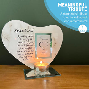 Special Dad Glass Photo Frame & Memorial Candle Holder - Family Decoration for a Cherished Husband