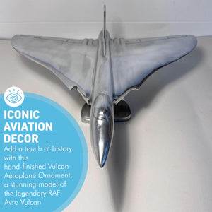 Vulcan Aeroplane Ornament, Hand-Finished Aluminium Avro Vulcan Plane Sculpture, Stylish Gift & Decorative RAF Delta Wing Aircraft Model