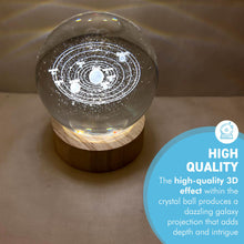 Load image into Gallery viewer, 3D Crystal Ball Night Light USB Lamp with Ludosphere Galaxy Design, Elegant, Modern Illumination for Any Room
