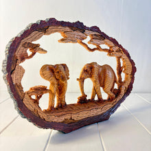 Load image into Gallery viewer, 𝗘𝗟𝗘𝗣𝗛𝗔𝗡𝗧 𝗢𝗥𝗡𝗔𝗠𝗘𝗡𝗧 – Resin Wood Effect Figurine, Wildlife Decor, Rustic Home Centrepiece, Collectible Gift for Living Room, Office, or Shelf
