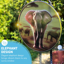 Load image into Gallery viewer, Elephant Design 6-Inch Stained Glass Suncatcher - Decorative Hanging Ornament for Windows
