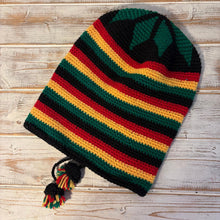 Load image into Gallery viewer, Baggy Rastafarian Rasta slouchy beanie hat
