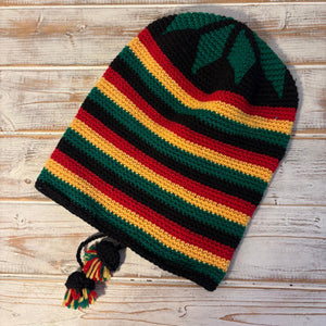 Baggy Rastafarian Rasta slouchy beanie hat