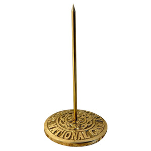 Solid Brass Receipt Spike Holder Vintage Bill Fork Paper Memo Organizer Retro