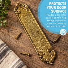 Load image into Gallery viewer, The Arcadia Finger Plate – A Slim Solid Brass Door Push Plate
