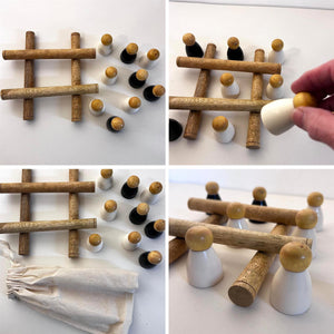 Handcrafted Wooden 3D Tic Tac Toe Game – Classic Family Board Game | Unique Gift for All Ages