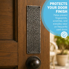 Load image into Gallery viewer, Set of 2 Ornate Inca Design Cast Iron Push Plates – Antique Style Decorative Door Hardware
