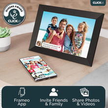 Load image into Gallery viewer, Refurbished ClickID SNAP10 10.1&quot; 𝗗𝗜𝗚𝗜𝗧𝗔𝗟 𝗣𝗛𝗢𝗧𝗢 𝗙𝗥𝗔𝗠𝗘 – 32GB Storage, Touchscreen, WiFi, Auto Rotate, Motion Sensor, Calendar, Weather, Remote Included
