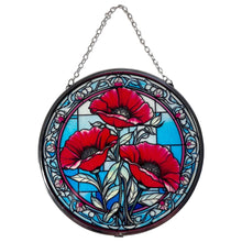 Load image into Gallery viewer, Vibrant 6-Inch Poppy Design Stained Glass Suncatcher - Elegant Window Decor for a Splash of Colour
