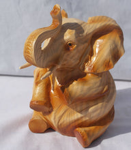 Load image into Gallery viewer, Free standing elephant wooden carved money box money
