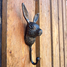 Load image into Gallery viewer, Sturdy Wall-Mounted Cast Iron Rabbit Head Hook Hanger for Hats, Coats, Clothes - Ideal for Kitchen, Bathroom, Bedroom, Office
