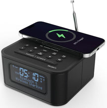 Load image into Gallery viewer, MAJORITY Knapton | Bedside Clock Radio with Bluetooth | 15W Wireless Charging &amp; USB Charging Port | DAB+ and FM | Loud Dual Alarm, Sleep &amp; Snooze Function | Large Dimmable Backlit LCD Display
