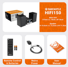 Load image into Gallery viewer, 5.2 Bluetooth CD Player with Speakers 20W Compact HiFi System Oakcastle HiFi150
