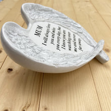 Load image into Gallery viewer, Angel Wings Memorial Ornament: Textured, Detailed Love Heart Plaque for Mum&#39;s Garden/Grave
