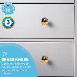 Cherema Brass Knob | Set of 4 door knobs | Brass cupboard knobs | Cabinet hardware | Antique brass cupboard handles | Cupboard door handles | 30mm
