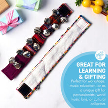 Load image into Gallery viewer, 2 x Peruvian style Wrist Bells with colourful strap, Handcrafted Percussion Instruments
