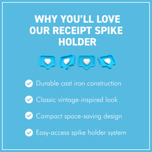 Load image into Gallery viewer, Vintage Cast Iron Bill Receipt Spike Paperweight Desk Accessory
