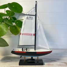 Load image into Gallery viewer, Americas Cup Model Yacht | Sailing | Yacht | Boats | Models | Sailing Nautical Gift | Sailing Ornaments | Yacht on Stand | 23cm (H) x 16cm (L) x 3cm (W)
