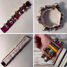 Load image into Gallery viewer, Peruvian style Wrist Bells with colourful strap, Handcrafted Percussion Instrument
