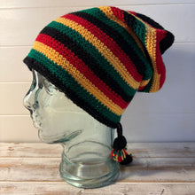 Load image into Gallery viewer, Baggy Rastafarian Rasta slouchy beanie hat
