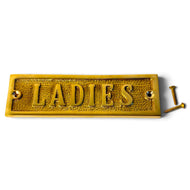 The Polished Brass Ladies Sign – A Solid Cast Brass Toilet Door Plaque