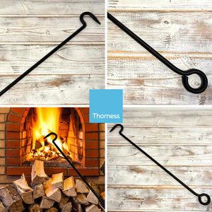 LOG ROLLER TOOL for FIREPLACE | Cast iron | Tools and accessories for fireplace | BBQ accessories | Log grabber tool | Log peavey | 50cm Long