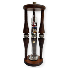 Load image into Gallery viewer, Vintage 24cm Galileo Barometer Thermometer on Antique Bobbin Stand
