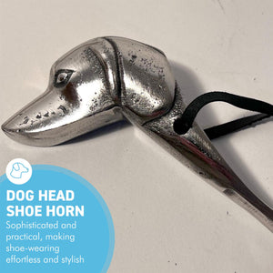 Long-Handled Aluminum Dog Head Shoe Horn – Durable, Easy-to-Use Shoehorn with Elegant Horse Design