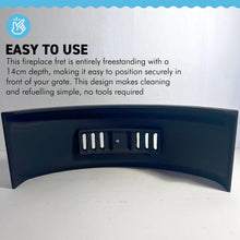Load image into Gallery viewer, Matt Black Cast Iron Fireplace Fret for 18 inch (45cm) Grate, Solid Fuel &amp; Gas Fire Compatible

