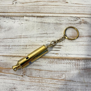 LOUD BRASS WHISTLE on keyring | emergency survival whistle | One piece | Outdoor survival whistle | supplied on Key-Chain or Hang Around Your Neck and Carry it Anywhere