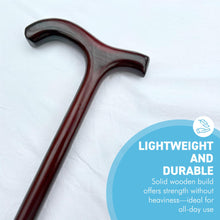 Load image into Gallery viewer, Varnished Red Wine Wood Classic Derby Walking Stick
