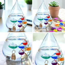 Load image into Gallery viewer, Stunning Teardrop Galileo Thermometer – A Timeless Blend of Science &amp; Style
