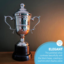 Load image into Gallery viewer, Elegant 26cm Silver Trophy Cup with lid- Ideal Award for achievements &amp; celebrations
