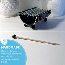 Load image into Gallery viewer, Traditional Chime Xylophone with Aboriginal style decoration, Handcrafted Percussion Instrument with beater
